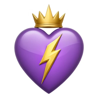 purple heart with a lightning bolt sticker