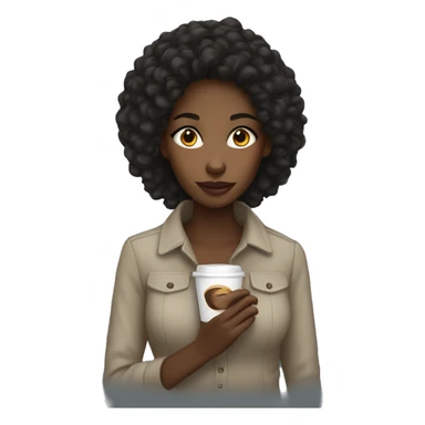 A black girl drinking coffee  sticker