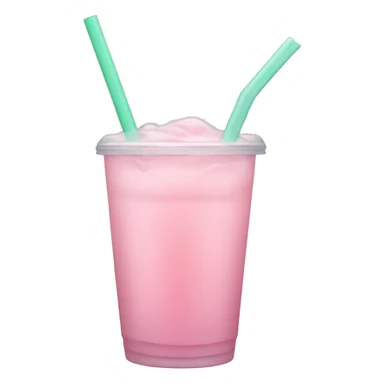 pastel pink drink with one straw sticker