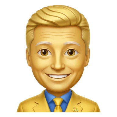 president of ukraine is gold, his skin made from gold sticker