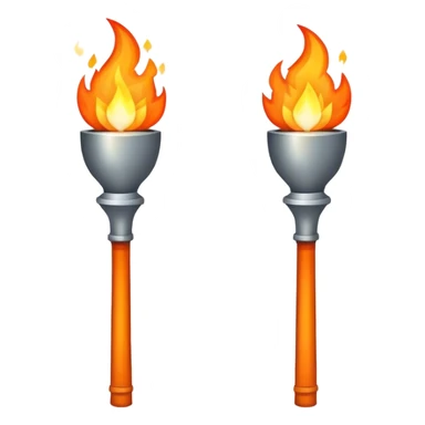 two torches with fire crossed sticker