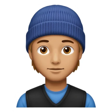 man with beenie sticker