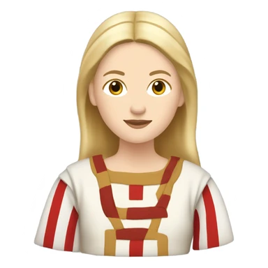 White woman with blond hair 11th century, with vertical red striped tunic sticker
