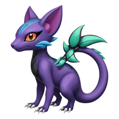 Meloetta-Purrloin-Salandit-Nargacuga-Pokémon-Fakémon-fusion-hybrid-creature sticker