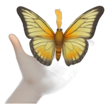Butterfly in the palm of the hand sticker