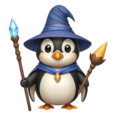 A penguin wizard sticker