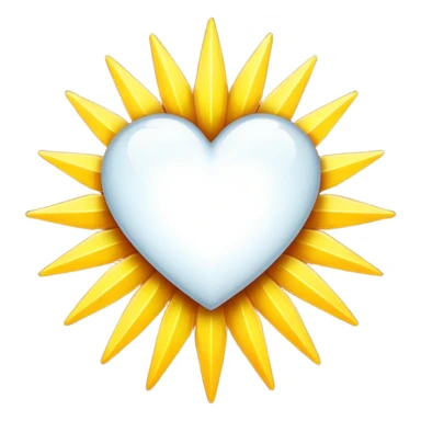 white heart with a sunburst effect sticker