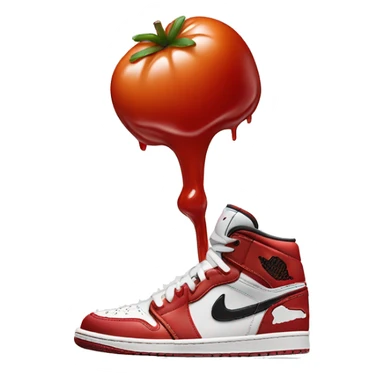 nike Jordan shoe with ketchup dripping down sticker