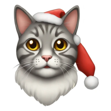 A Santa Claus cat sticker