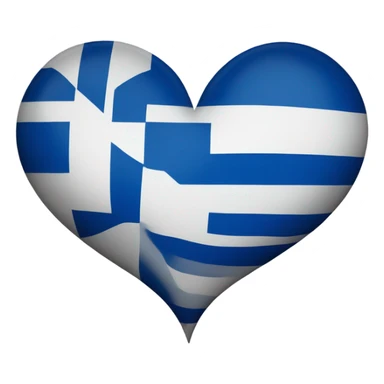 Greek flag with a heart sticker