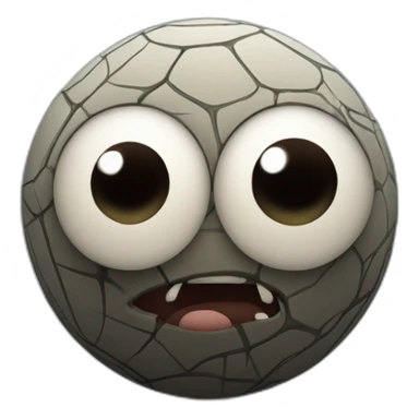 3d sphere with a cartoon Cave Spider skin texture with big thoughtful eyes sticker