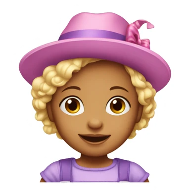 1 year old birthday party girl with hat sticker