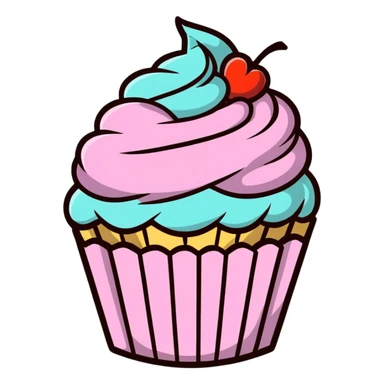 cute cartoon cupcake sticker