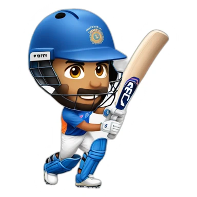 Rohit sharma CRICKETER WITH BAT sticker