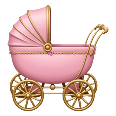 baroque pink baby carriage sticker