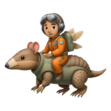 Man flying in the sky of armadillos sticker