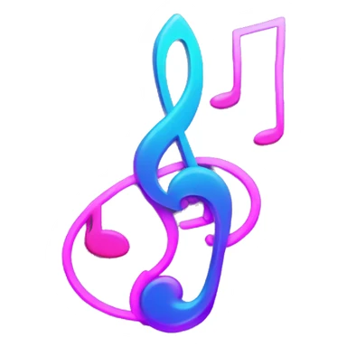 Multi neon color music note sticker