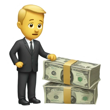 Man losing money sticker