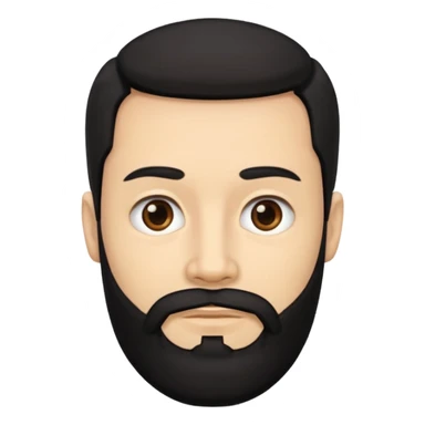 men without winkles with beard and black hair sticker