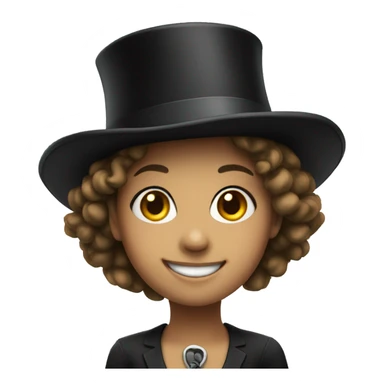 smiling girl in top hat sticker