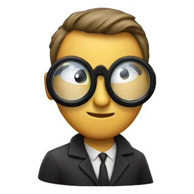 man looking through spy glass sticker