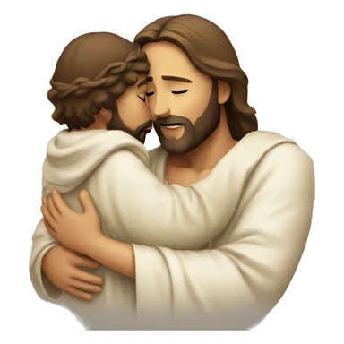 Jesus Christ hugging a child sticker