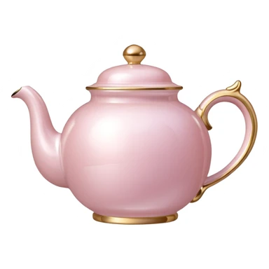 Pearl, pale pink, opal realistic china tea pot sticker