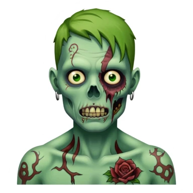 zombie with tattoos sticker