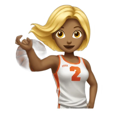 Women blond hair playing basketball sticker