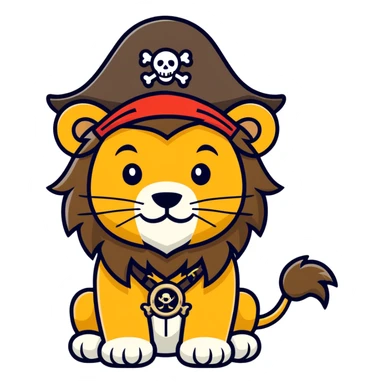lion pirate  sticker