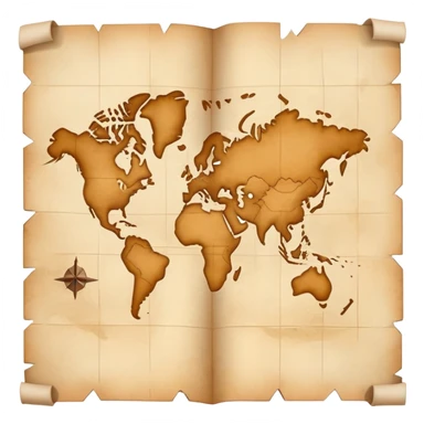 map with fold marks sticker