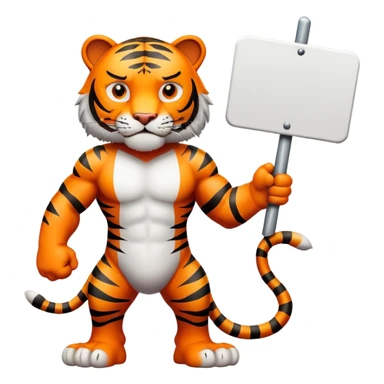 Tiger with sign that says rawrr  sticker