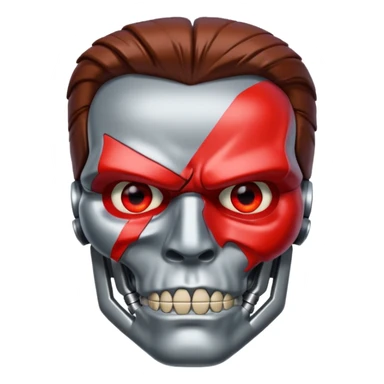 Red eyed half face metal Terminator Arnold Schwarzenegger sticker