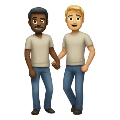 man holding another man sticker