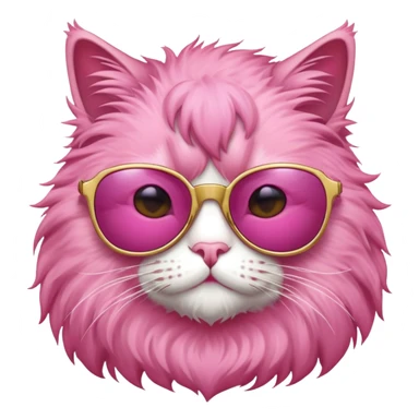 noble selfesteen pink hairy cat sunglases sticker