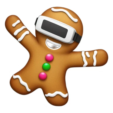 gingerbread man christmas in vr headset sticker