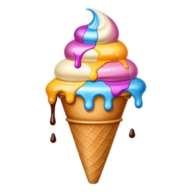 Large cone of ice cream with 20 scoops sticker