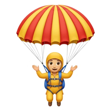 Erstelle mir einen Fallschirmspringer im emoji style sticker