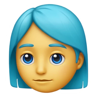 A profile imogi that is blue and aqua color and with lot of texxture sticker