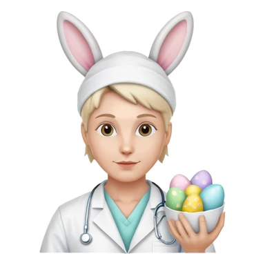 plastic surgeon with bunny ears and Easter eggs sticker