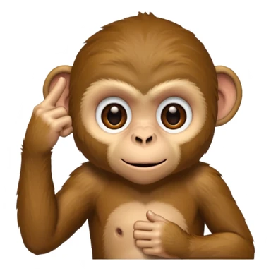 A monkey pulling his eyelid down with one finger sticker