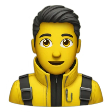 Securityguard in yellow Jackett on a Music festival sticker