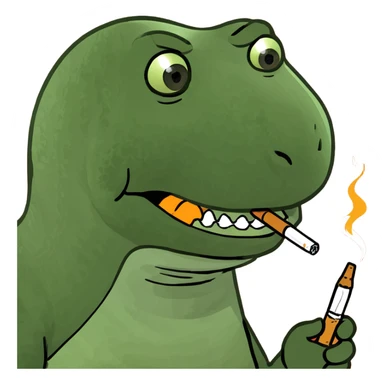dinosaur with cigarette  sticker