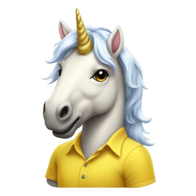 Unicorn wearing YELLOW SHIRT sticker