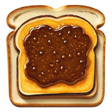 Vegemite on Toast Cinematic Realistic Vegemite on Toast Dish Emoji, depicted as a toasted slice of bread generously spread with Vegemite, rendered with warm textures and crisp details that capture its uniquely Australian flavor. sticker