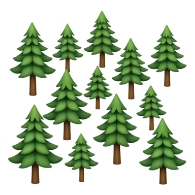 forest, small cute evergreen trees with a lot of leaves sticker