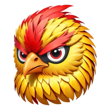 glitter red and yellow anger bird sticker