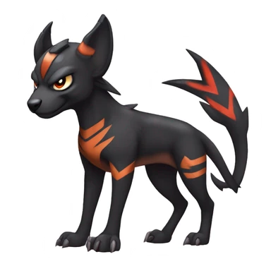 Cool Edgy Houndoom-Litten Fakémon Digimon with Edgy markings, full body, outlined sticker