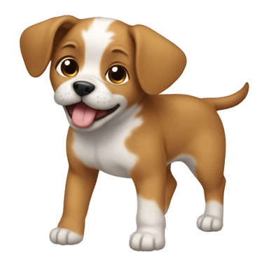 A dog carrying a baby sticker