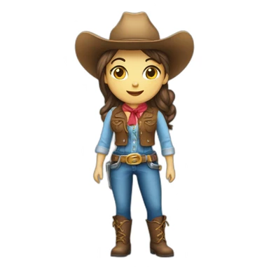 Cow-girl bleu avec cheval sticker